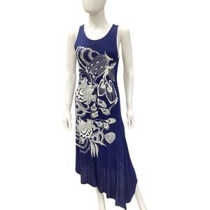 NWT Desigual Dress Women’s Size S Floral Design On The Front Navy Blue And White